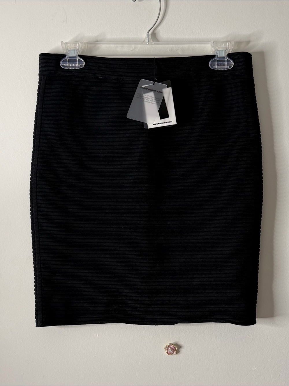 Alexander Wang Black Ribbed Pencil Skirt